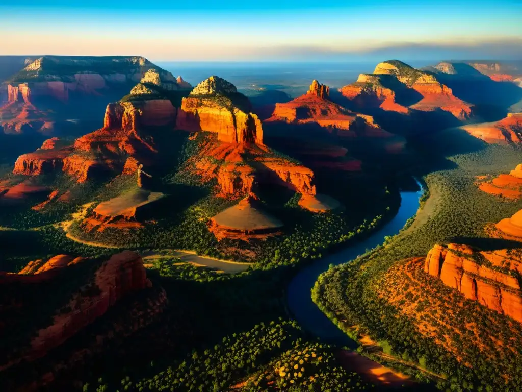 La mística y vibrante belleza de los vórtices energéticos en Sedona, Arizona, entre sus icónicas formaciones rocosas y paisajes naturales