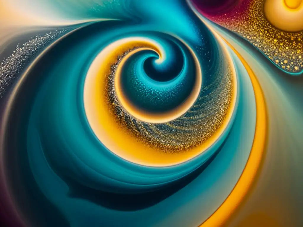 Arte líquido: danza mística de tinta y agua Patrón místico de adivinación con tintes místicos en ink y agua, colores vibrantes en danza etérea