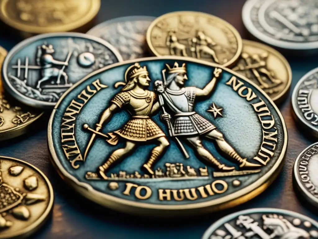 Monedas antiguas narran conflictos históricos en detallada colección europea de numismática medieval