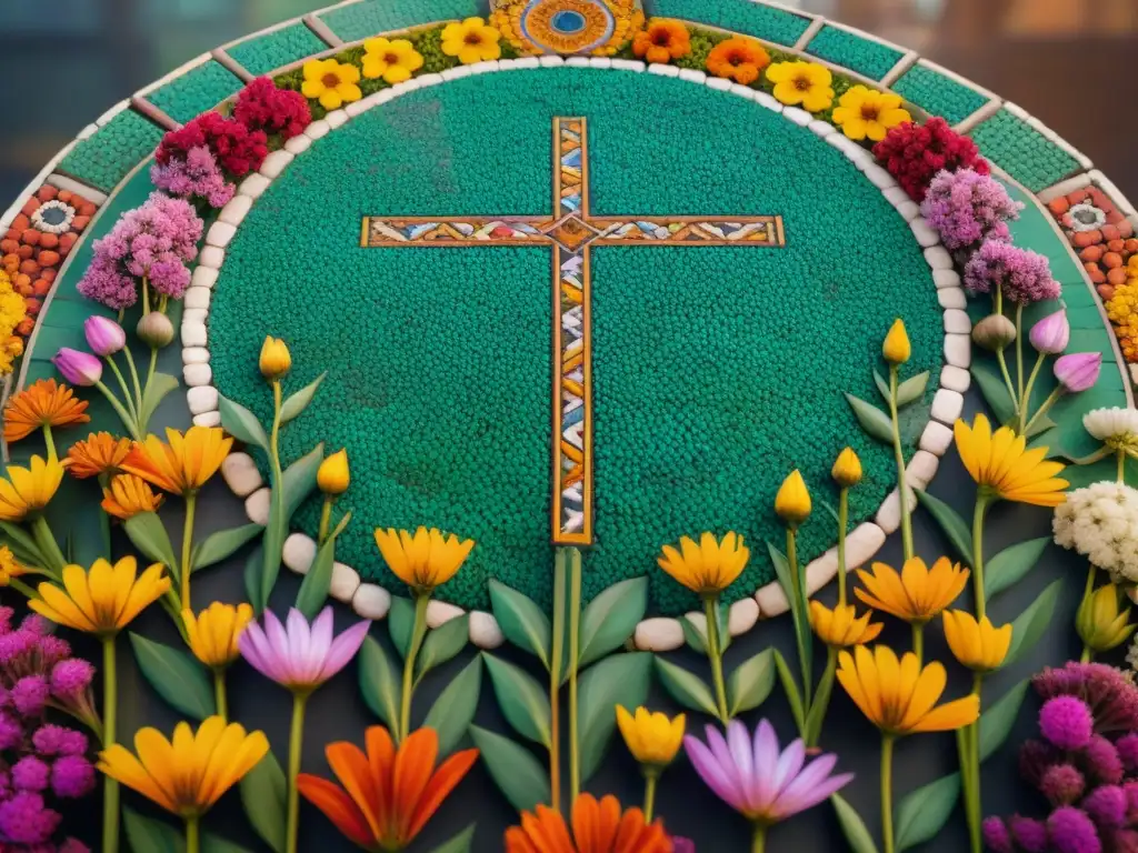 Un mosaico antiguo revela un ritual con flores de significado secreto en el misticismo