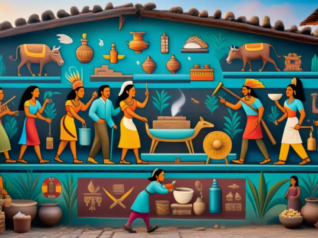 Mural impactante que muestra los efectos de epidemias en civilizaciones mesoamericanas