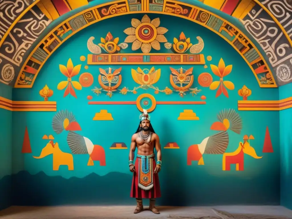 Murales mayas: shaman interpreta sueños con simbolismos