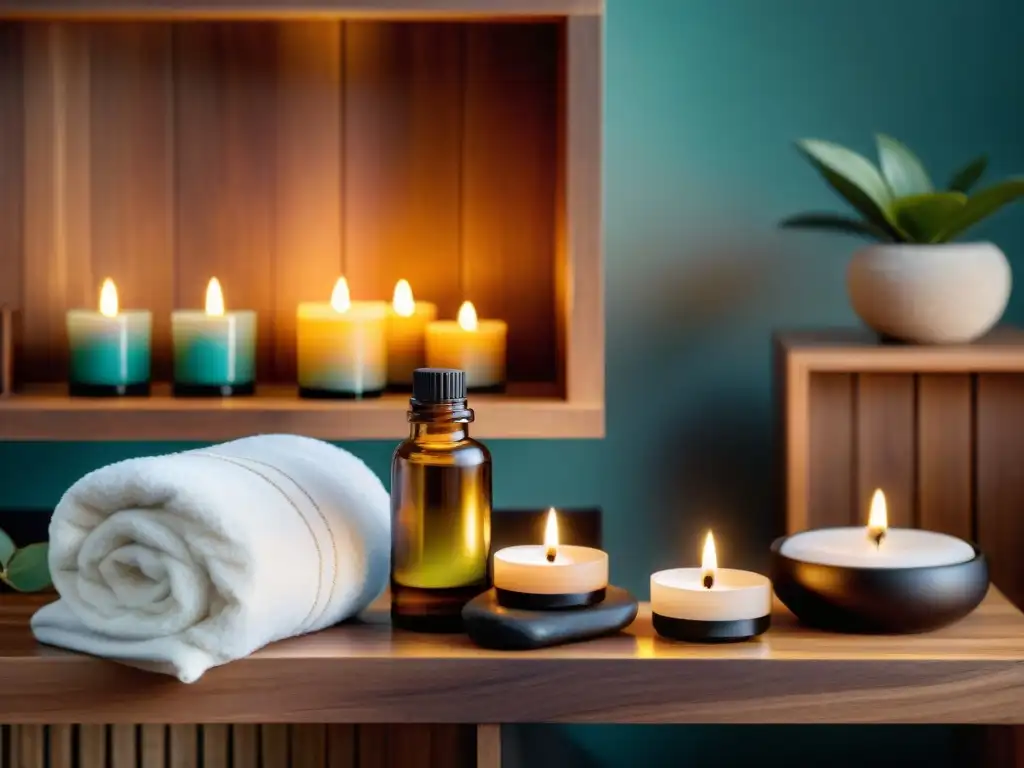 Un oasis de serenidad en un spa: velas, aceites esenciales, meditación y bienestar integral