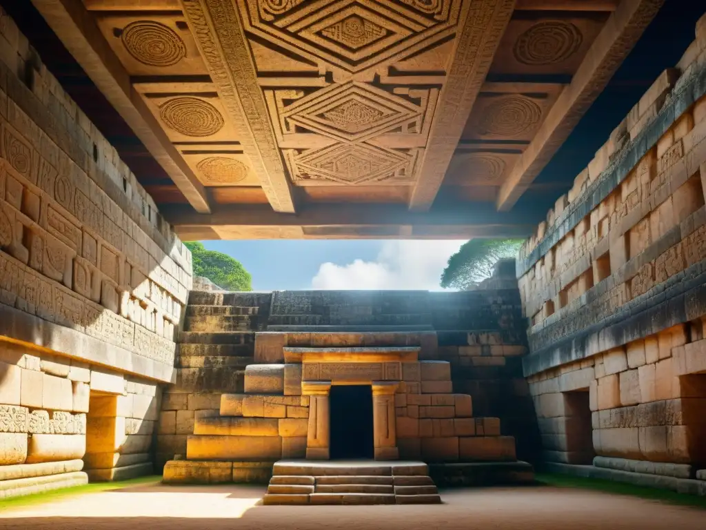 Los patrones geométricos sagrados del Templo de Kukulcán en Chichén Itzá, resaltados por la luz solar