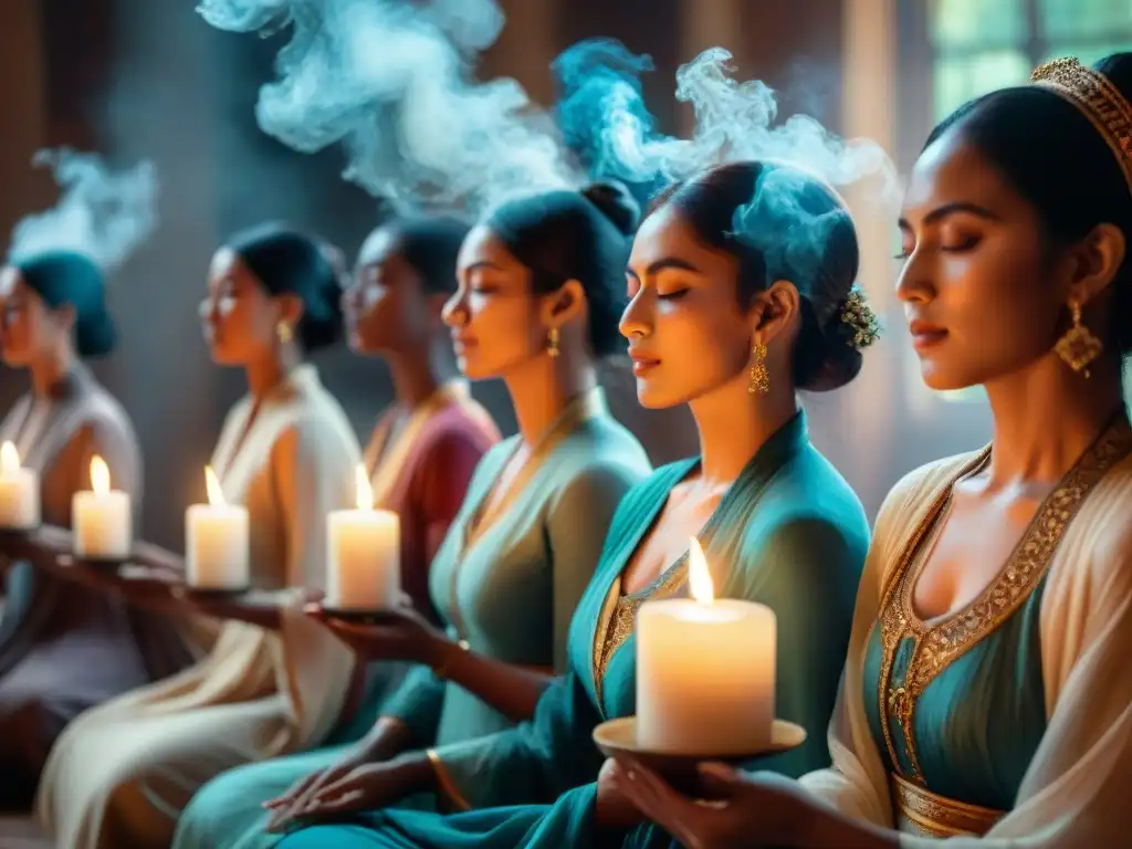 Personas en meditación con música y danzas, conectadas en armonía espiritual