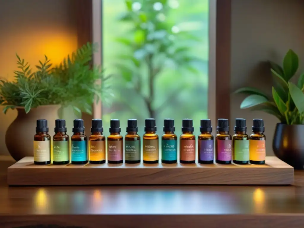 Un refugio de aromas: estantería con esencias y hierbas, iluminadas por luz natural