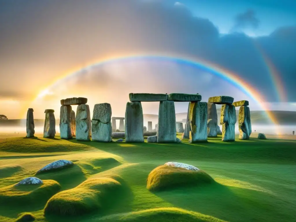 Retiros espirituales en Stonehenge: meditación al amanecer entre la neblina mística y energía sagrada de este lugar ancestral