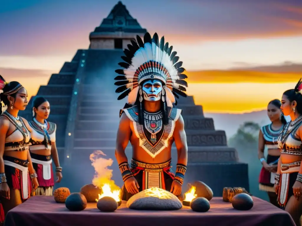 Sacrificios aztecas significado y rituales: Reencuentro moderno con ancestrales ceremonias en un vibrante atardecer