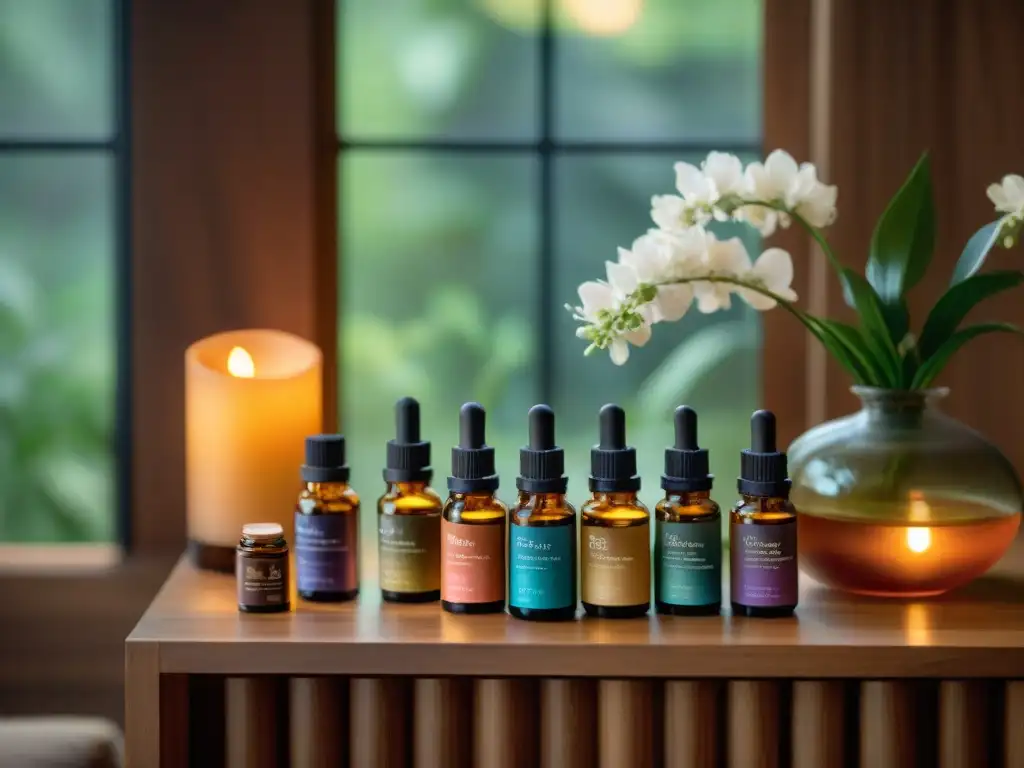 Un santuario de aromaterapia para conectar mente y espíritu con aceites esenciales y meditación serena