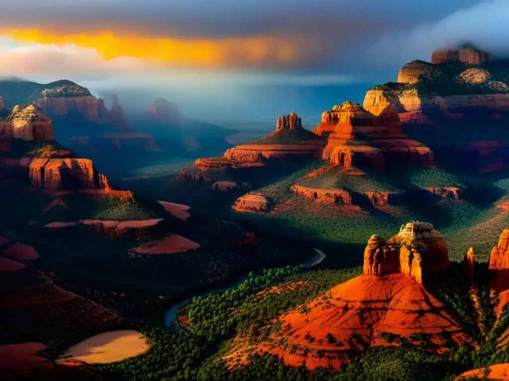 Secretos de las formaciones rocosas rojas de Sedona bañadas por el sol poniente