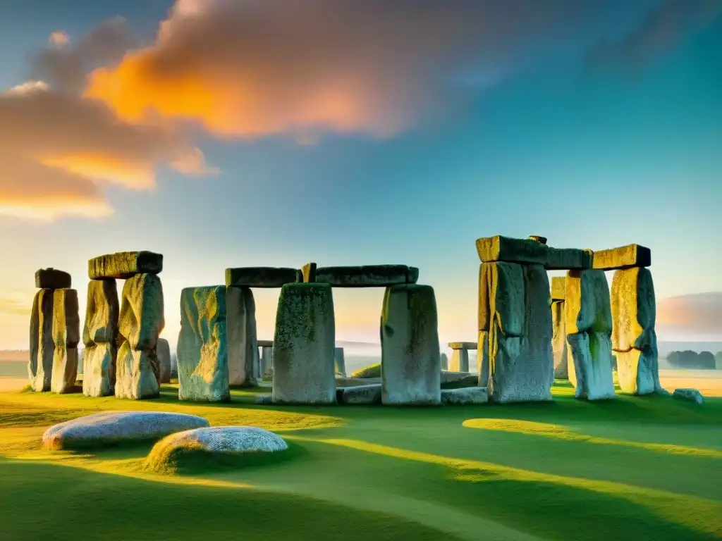 Stonehenge en solsticio: misterio y sabiduría ancestral en un amanecer vibrante