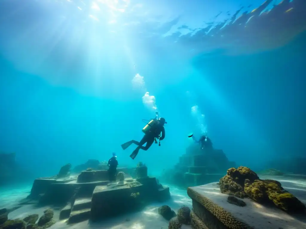 Exploración submarina de antiguas ruinas con misterios ciudades sumergidas civilizaciones antiguas