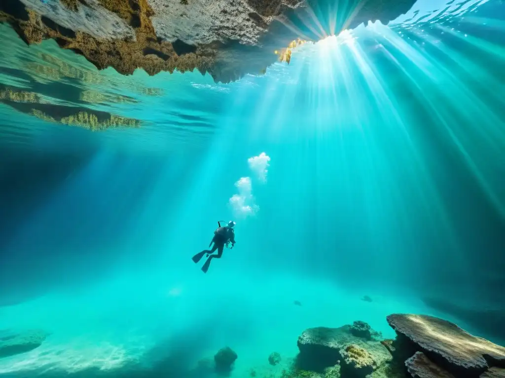 Exploración submarina en cenote de Yucatán revela asombrosos pasadizos acuáticos