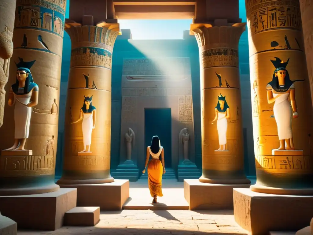 Explora el templo dedicado a la diosa Isis en Egipto, con sus colores vibrantes y atmósfera mística