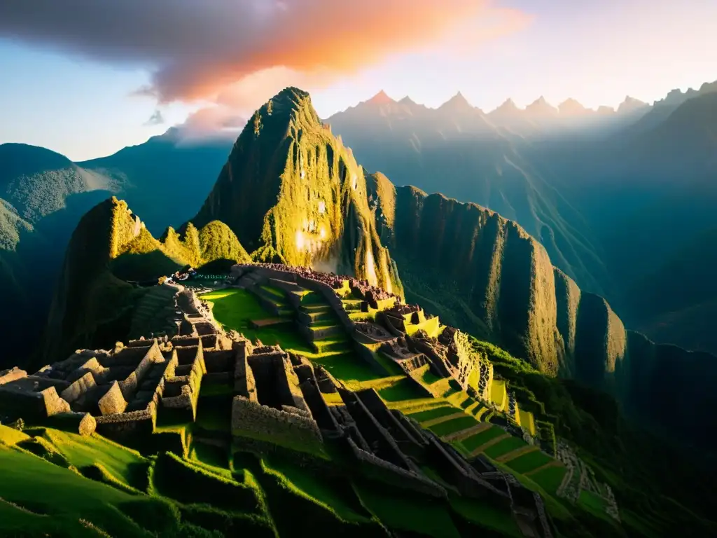 Templo inca con esculturas detalladas, eclipse solar y sacerdotes realizando rituales en 'Eclipses en el Imperio Inca'