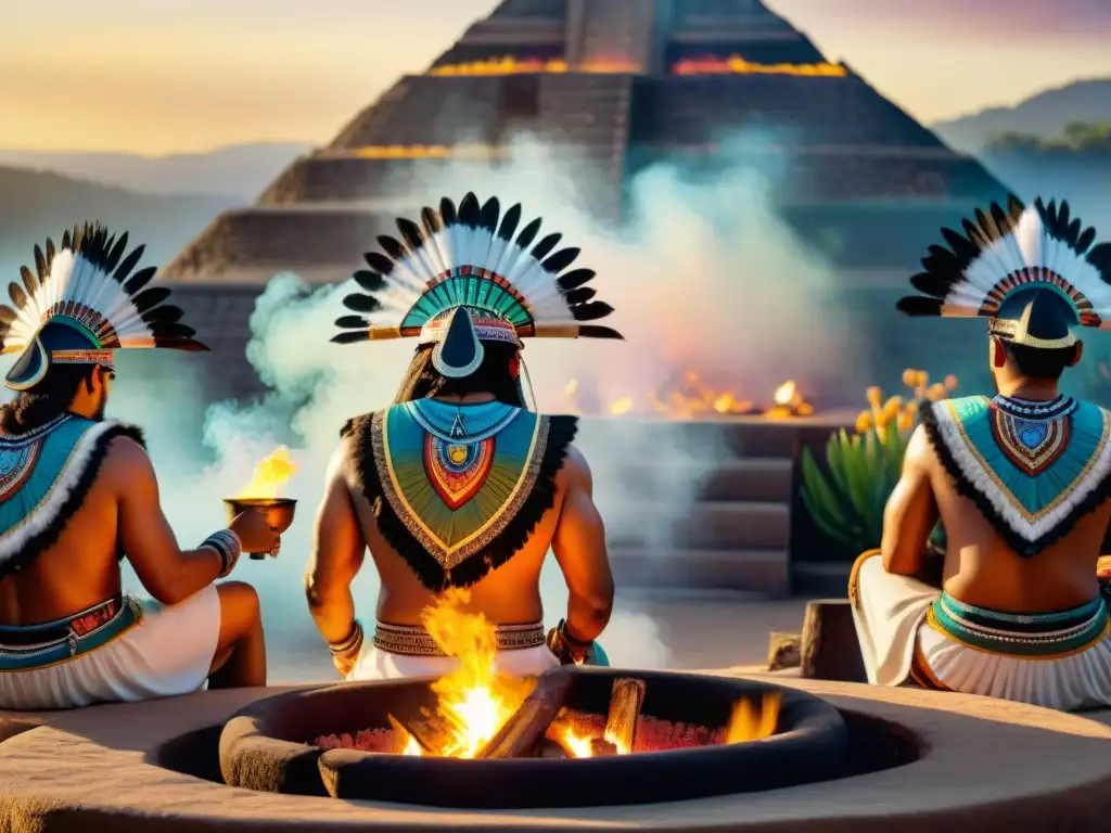 En la tenue luz del amanecer, ritos de purificación Aztecas resplandecen en un ritual ancestral