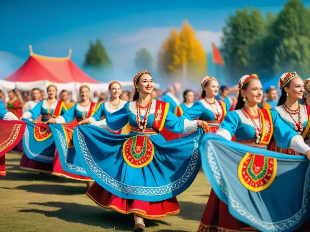 Un vibrante baile eslavo en un festival de Europa del Este, legado de los eslavos Europa