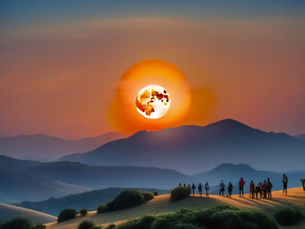 Vibrante eclipse solar revela corona detrás de la luna, significado eclipses en civilizaciones antiguas