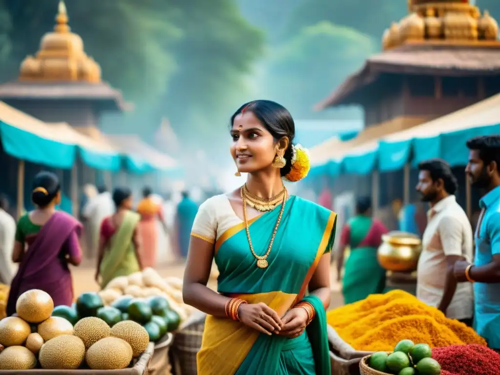 Vívida escena de mujeres en la India Antigua realizando actividades diarias en Mahajanapadas