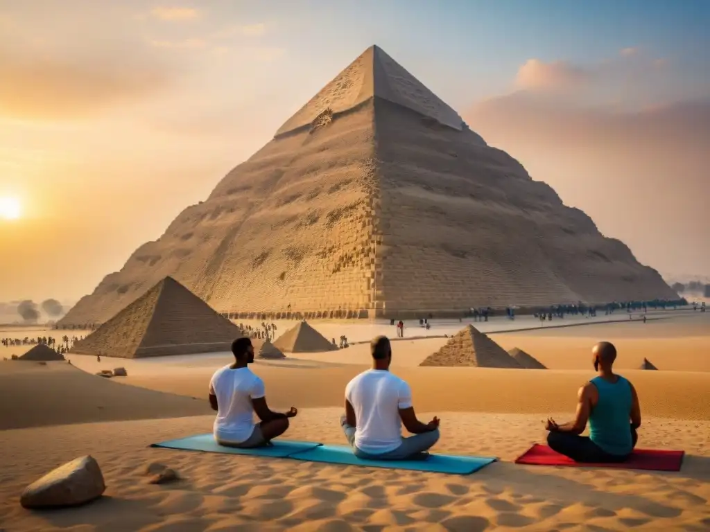 Meditación y yoga al amanecer junto a la Gran Pirámide de Giza